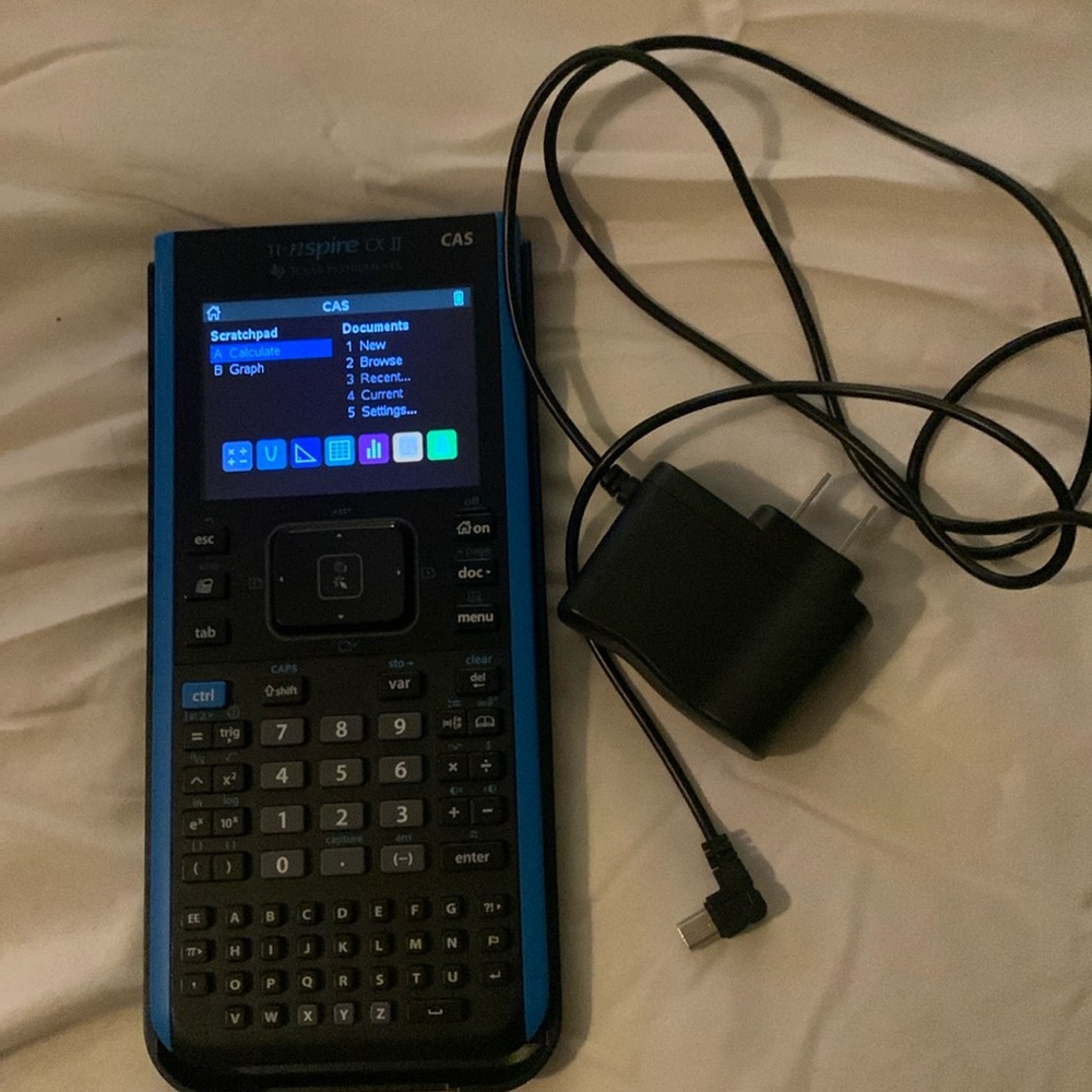 Texas Instrument- Nspire CX ll. Video screen and power cord. Calculator
